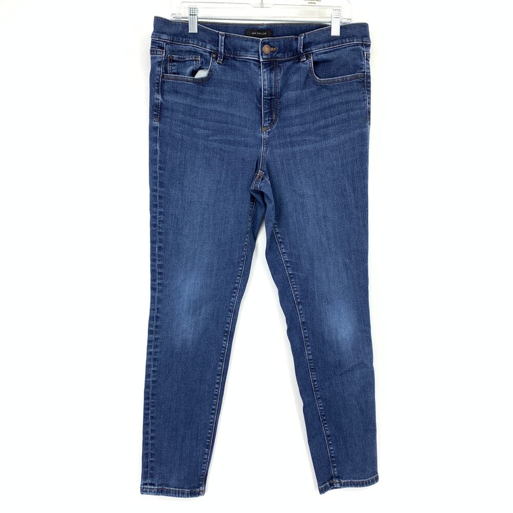 Ann Taylor The Skinny Ankle Jeans Womens Size 12 Medium Wash Stretch Denim